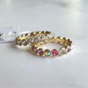 NEW! BaubleBar Alice ring set of two, size 7 Clear and Pink Ombre